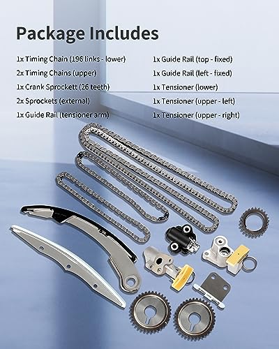 Eccpp Tk3034S2 Timing Chain Kit Tensioner Guide Rail Crank Sprocketsprockets Fits For 2004-2009 2007 2008 For Nissan Quest 3.5L Vq35De #TOP3