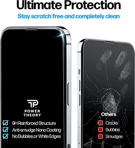 Image of STP FEEL Glass Screen Protector Designed For iPhone 14 (6.1 inch) [Edge to Edge Coverage] HD Clear, Bubble-Free, Anti-Scratch Full Protection Durable Tempered Glass - Black