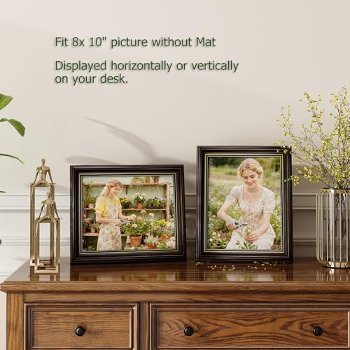 Image of 8x10 Vintage Picture Frames,Ornate Picture Frame for Wall Decor,1 Pack Antique Picture Frame,Brown