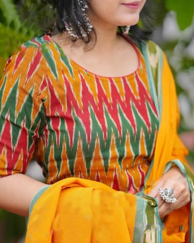 Image of KLOSIA Women Viscose Printed Kurta And Pant With Dupatta Set
