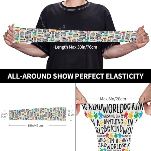 LVGOOKI Autism Arm Sleeves Fashion Autism Awareness Sun Sleeves Packable Outdoor Arm Sleeves for Women and Men - Image 5