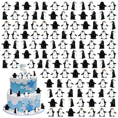 30 Pcs Mini Penguin Resin Figurines Tiny Animals Miniature Ornaments for Home Decor Cake Decoration DIY Crafts