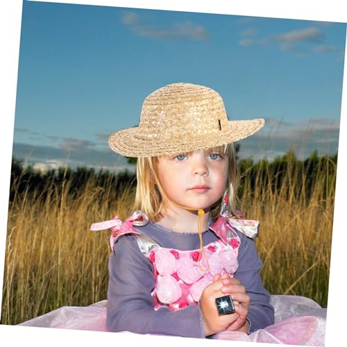 Boys and Girls Straw Hat Country Beach Decor Adjustable Straw Hats for Boys and Girls Outdoor Beige3