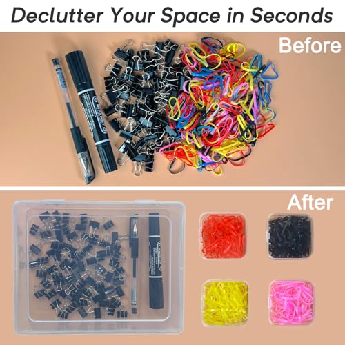 Bead Organizer Box – Small Bead Storage Containers, Mini Clear Plastic Storage Boxes with Hinged Lids, Rectangle Craft Case for Jewelry, DIY Beading, Nail Art, and Small Parts (93 PCS)