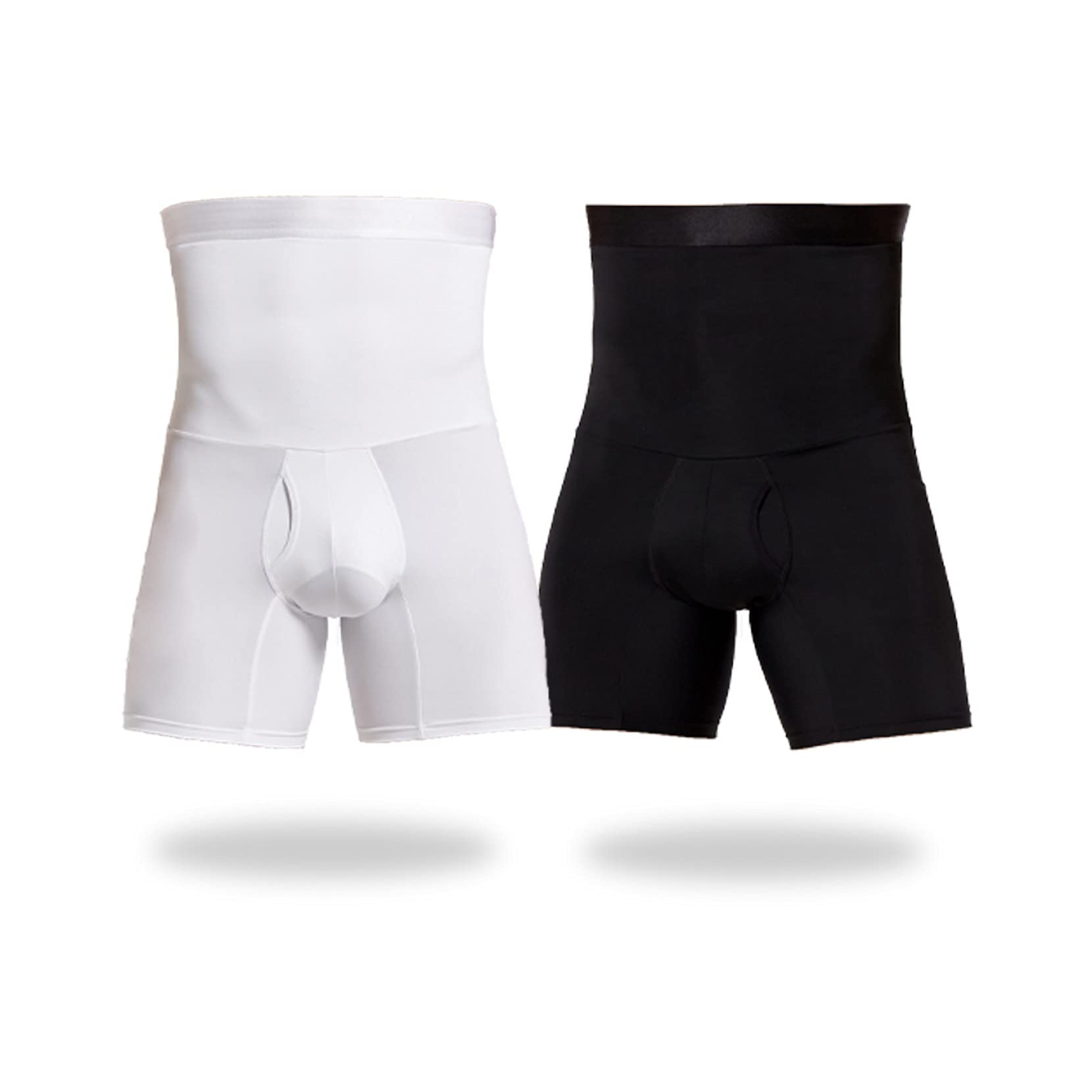 męskie spodenki wyszczuplają brzuch - body shaper bokserki z wysokim stanem - elastyczna bielizna wyszczuplająca uda do treningu