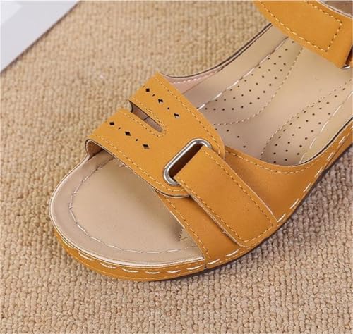 Women's Sandals Summer SoftWomens Wedge Buckle Women's Sandal(Ivory,7.5)4