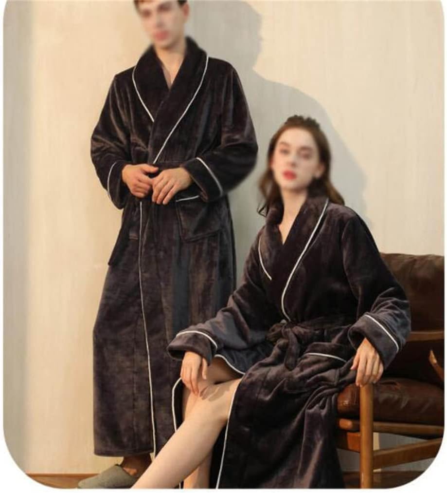 Facecloth Bathrobe Ankle Length Coral Velvet Bathrobe Women's Soft Dressing Gown Winter Extra Long Thickened