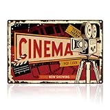 DOODLREAM Metallblechschild Kino Retro Wanddekoration 20 x 