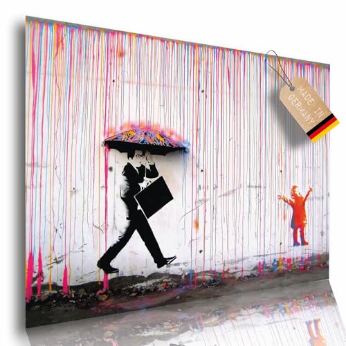 Lineo® Poster Kind im Regen Banksy Kunstdruck Wall-Art 60 x 42 cm Art...
