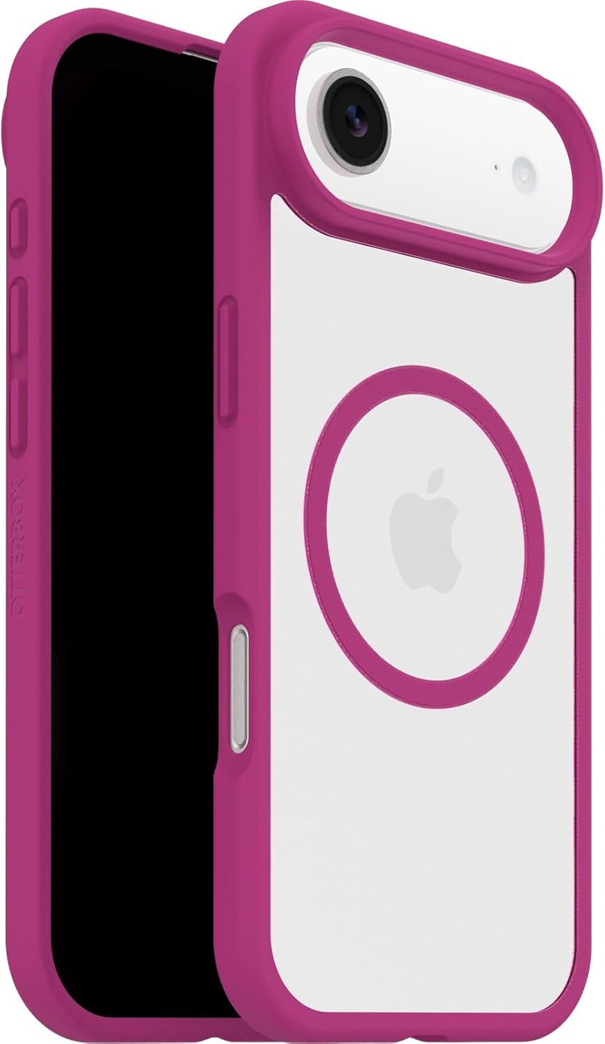 OtterBox React Series MagSafe funda para iPhone Air, Testada con los estándares Militares anticaídas, Transparente/Rosa + OtterBox Glass Protector de Pantalla de Cristal Templado