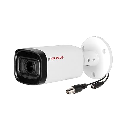 CP PLUS 2.4MP Analog Wired Outdoor Bullet Camera with Varifocal Lens, 60 Meter Night Vision, IP67 Weatherproof, Motion Detection, CP-USC-TD24FL6-V3, Compatible DVR, White