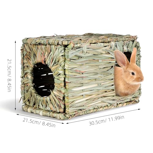 Casa de paja para conejos SOIMISS y accesorios de nido artesanal 3