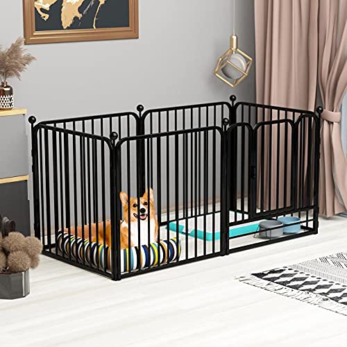 Peipoos Dog Panel Pet Playpen Pen Bunny Fence Indoor Outdoor Fence Playpen Heavy Duty Exercise Pen Dog Crate Cage Kennel (55" L X 27.5" W X 27.5" H) #TOP29