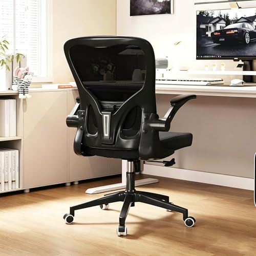 Image of Ergonomic Office Chair, High-Back Mesh Computer Desk Chair with Adjustable Height, Lumbar Support, Flip-Up Armrests,and Swivel Rolling Design for Home and Office Use