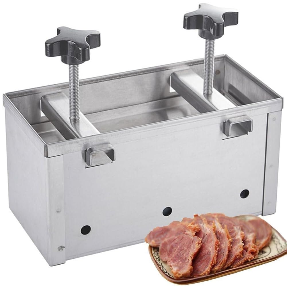 Molde de prensa de carne para hamburguesas rellenas, prensa de hamburguesas de acero inoxidable de 1 kg con presión de doble tornillo para asar carne de res en la barbacoa, perfecto para deslizadores