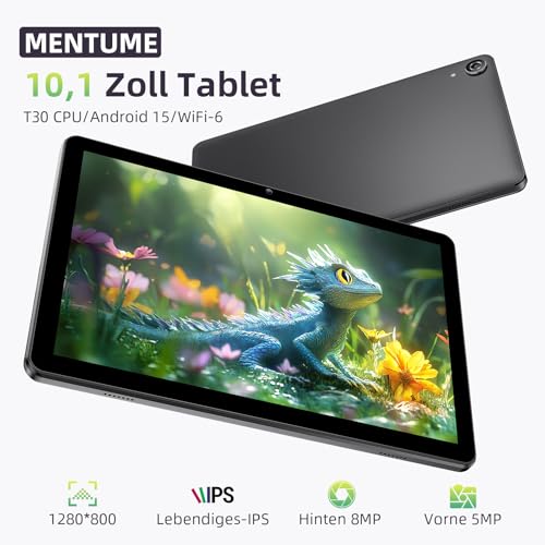 Tablet 10 Zoll, Android 15 Tablets mit Hülle, Unisoc T30 Quad-Core, 18 GB RAM + 128 GB ROM + 1 TB TF, 1280x800 HD IPS Display… – Ansicht 3
