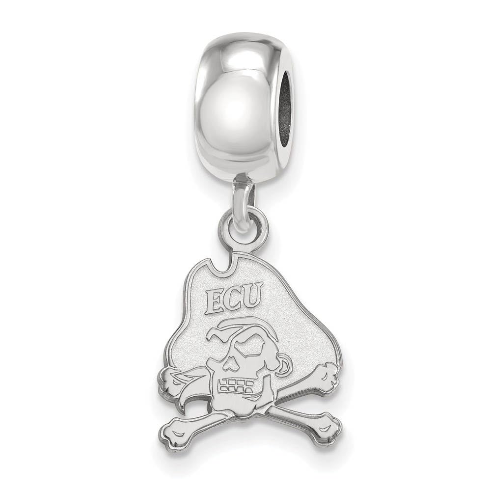 LogoArt Sterling Silver East Carolina University Pirate Dangle Bead Charm