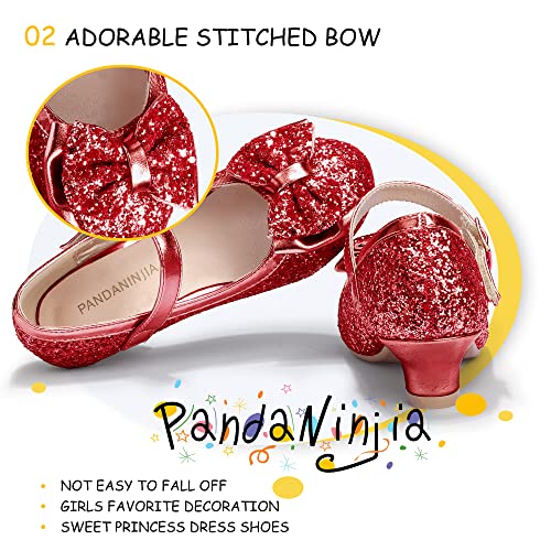 Image of PANDNAINJIA Girls Dress Shoes Toddler Heels Mary Jane Pumps