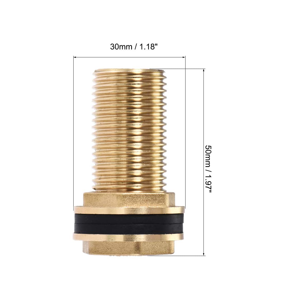 MACHSWON Bulkhead Fitting, G1/2 Male, Tube Adaptor Connector Hose Fitting with 2 Silicone Gaskets, for Pipes Faucets, Hoses - Image 3