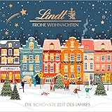 Lindt Schokolade | Winterhäuser Geschenk Pralinés-Schachtel | 215g | 18 zartschmelzende LINDOR Kugeln und weitere Köstlichkeiten einzeln verpackt | edles Schokoladen-Geschenk zu Weihnachten