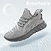 Men Walking Running Shoes Tennis Gym Slip On Workout Athletic Fashion Sneakers Lightweight Breathable Sport Jogging Casual Shoe Grey Size 9.5