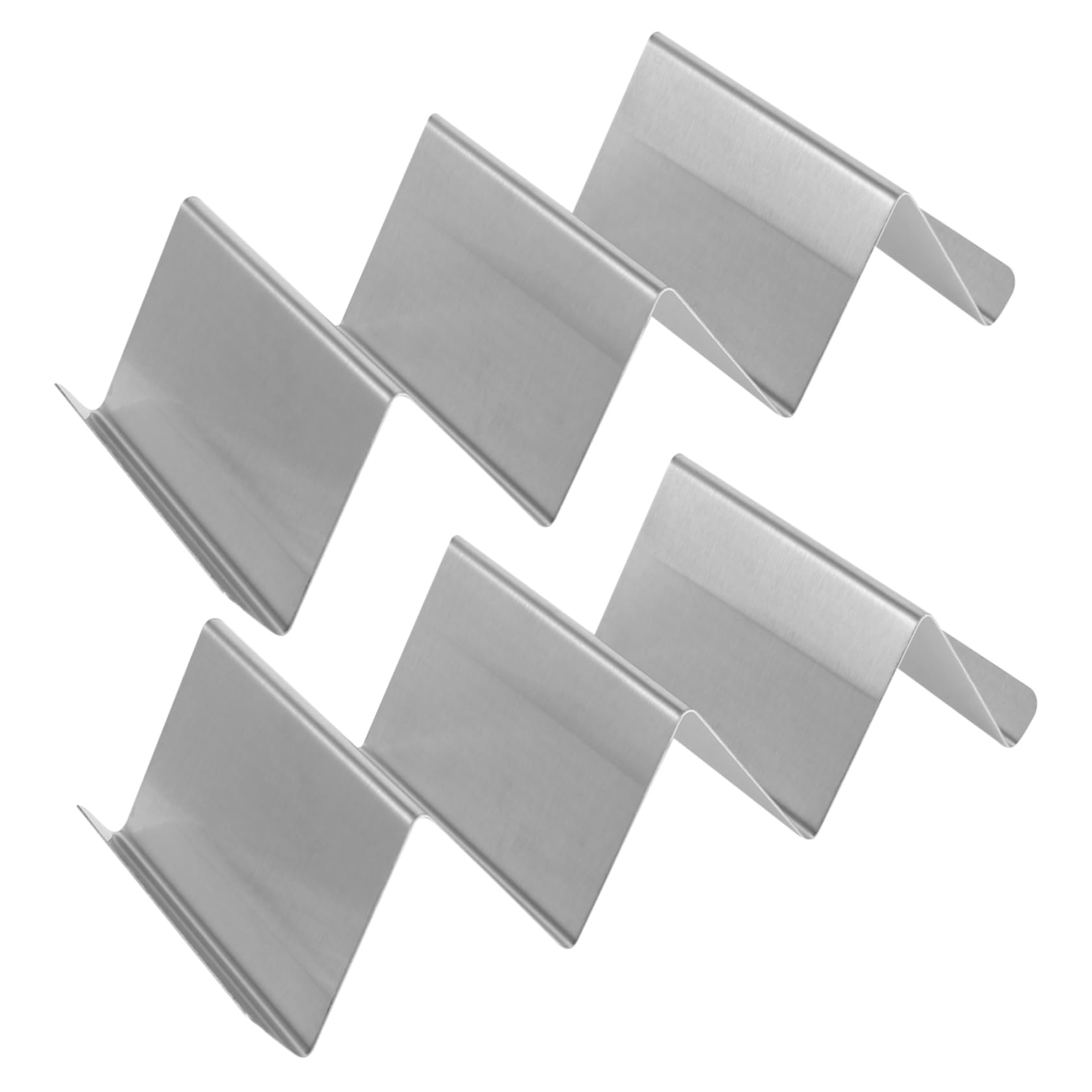 Alipis 2Pcs Stainless Steel U Shape Thin Pancake Clamp Ergonomic Taco Rack for Tacos Burritos Hot Dogs Stainless Steel Tableware for Home Party Use