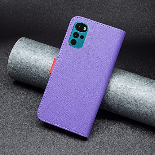 For Motorola Moto G22 BF13 Color Matching Cross Texture Leather Phone Case