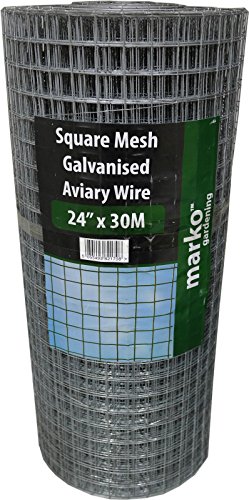Marko Gardening 24" x 30M Welded Wire Mesh 1" x 1" Galavised Fence Aviary Hutches Run Pet Coop