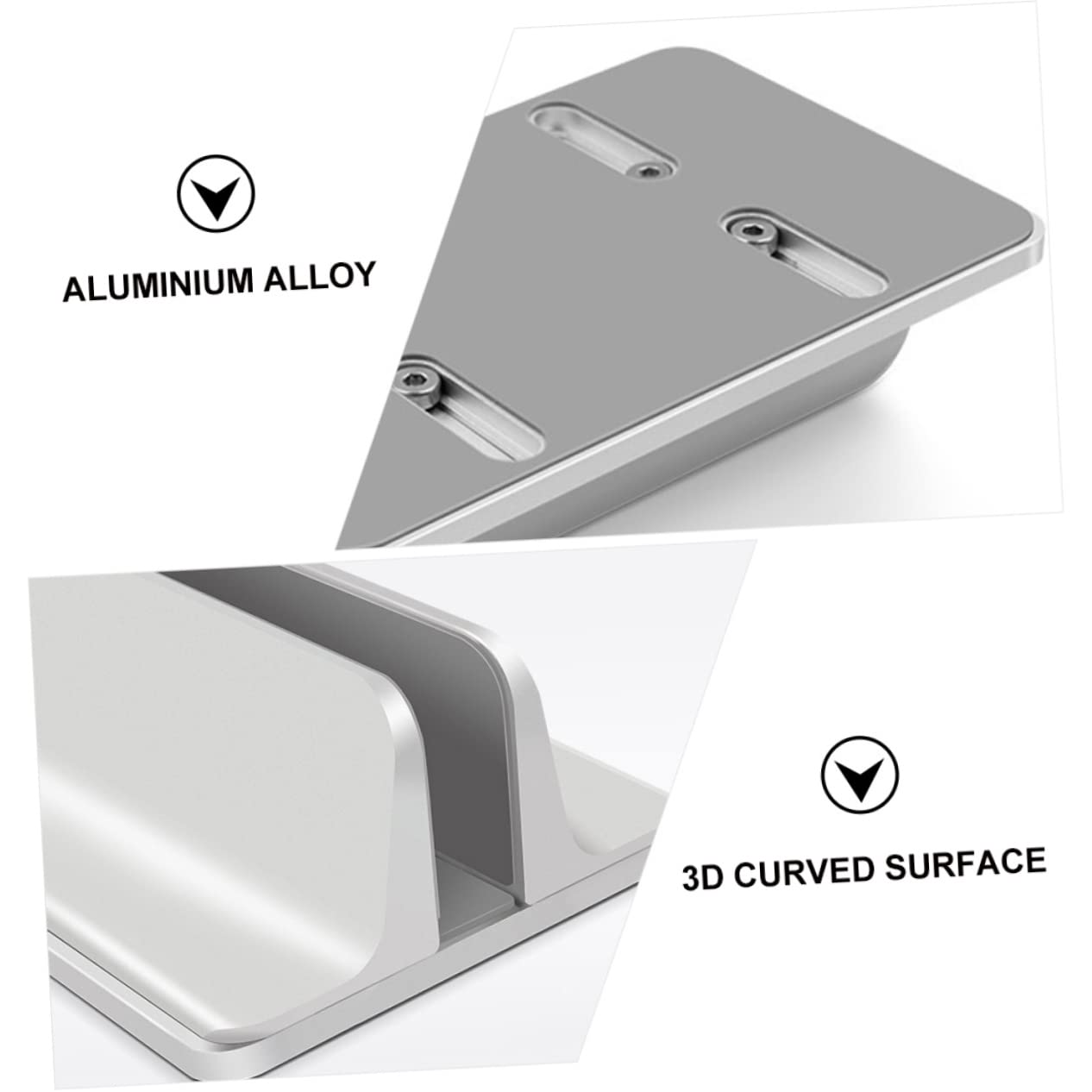 Argento Supporto Verticale in Lega di Alluminio Regolabile Laptop