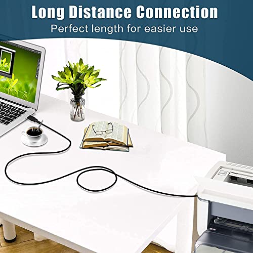 Image of USB Printer Cable 1.5 Meter (4.92 Feet) USB A to USB B 2.0 High-Speed Cable Compatible with HP, Canon, Epson, Dell, Samsung, Lexmark, Xerox Printers & Scanners