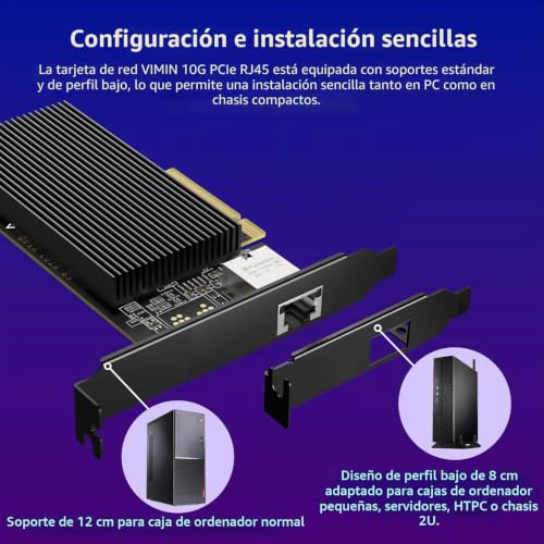 Tarjeta de red PCI-E 10G VIMIN X540-T1 con puerto RJ45 de 10Gbps para servidores Linux y Windows 7