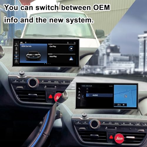 Image of PEMP Ultra-Thin 12.3 inch for BMW i3 l01 NBT (2013-2017) Wireless and Wired CarPlay Android Auto Screen Calls Using The OEM Bluetooth