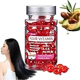 Hair Vitamin Oil, Hair Oil Capsules, Hair Treatment Serum, Hair Vitamins Capsule, Hair Vitamin Serum, Enriched with Moroccan Macadamia Avocado Oils,No Need To Rinse Hair Capsules