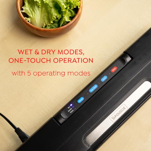 Image of Sipologie Vacuum Sealer Machine for Food | 60kPa Automatic Food Packing and Sealing Machine for Food Packets | 28cm Extended Seal | Wet and Dry Modes | 10 Vacuum Pouches | 1 Year Warranty
