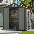 Benass 8x6 FT Outdoor Storage Shed,Metal Tool Sheds,Waterproof Outside Storage Shed with Lockable Doors & Air Vent,Storage Building for Backyard Garden