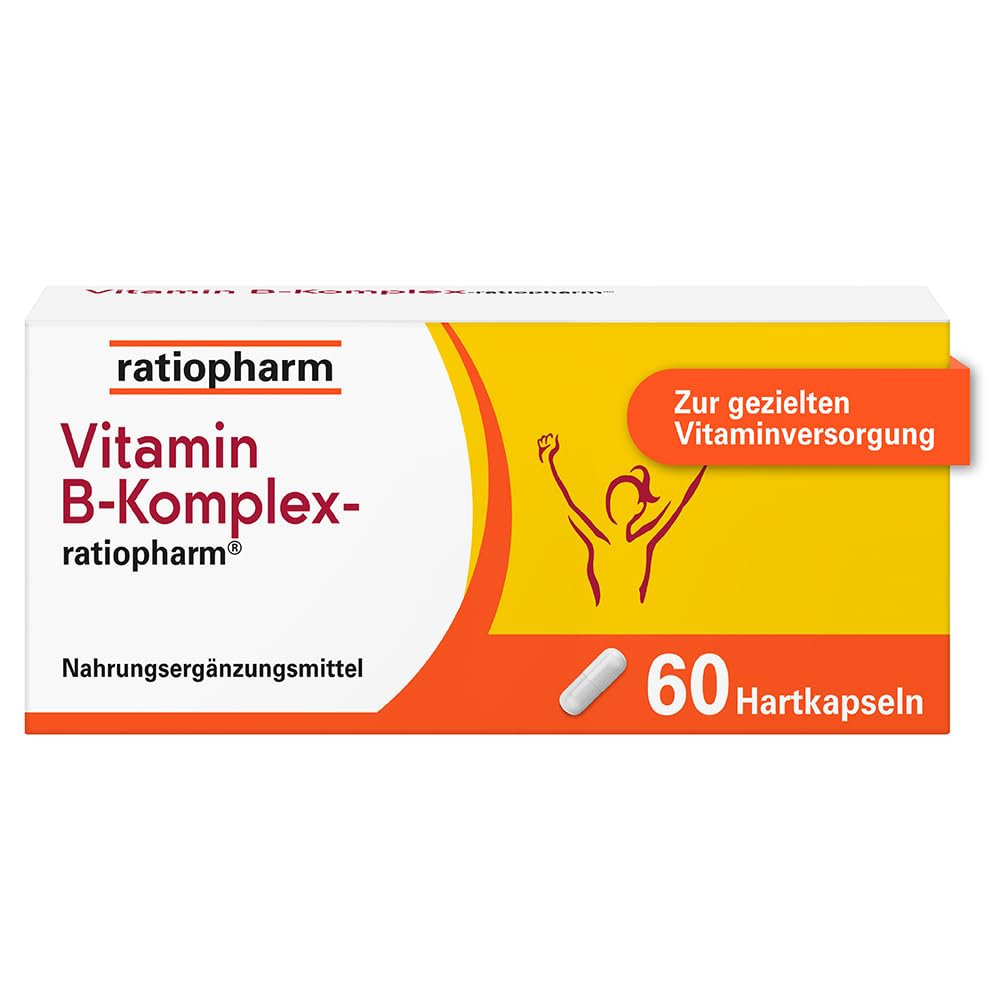 Vitamin B-Komplex-ratiopharm® Hartkapseln: Kombipräparat mit allen 8 B-Vitaminen. Für Energie* und Vitalität**, 60 Kapseln