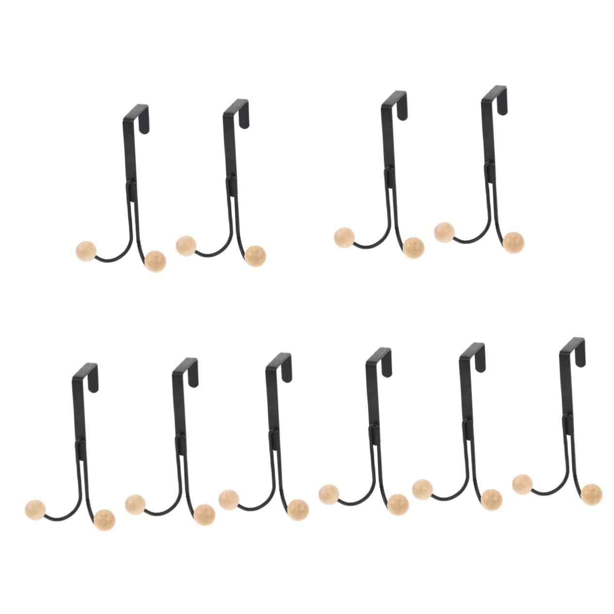 Didiseaon 5 Juegos Gancho De Puerta Simple De Hierro. Estante De La Puerta Ganchos De Revestimiento Para Colgar Gancho Sobre La Puerta Ganchos Para Puerta Dormitorio Metal Black 2 Piezas * 5
