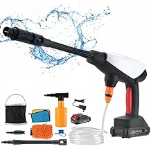 Cordless Pressure Washer,LAND 20V Electric Portable Power Cleaner with 2.0Ah Battery, Car Wash with All-in-one Adjustable Sapry Nozzle for Wall/Floor/Window/Cars/Fences/Siding with Bucket