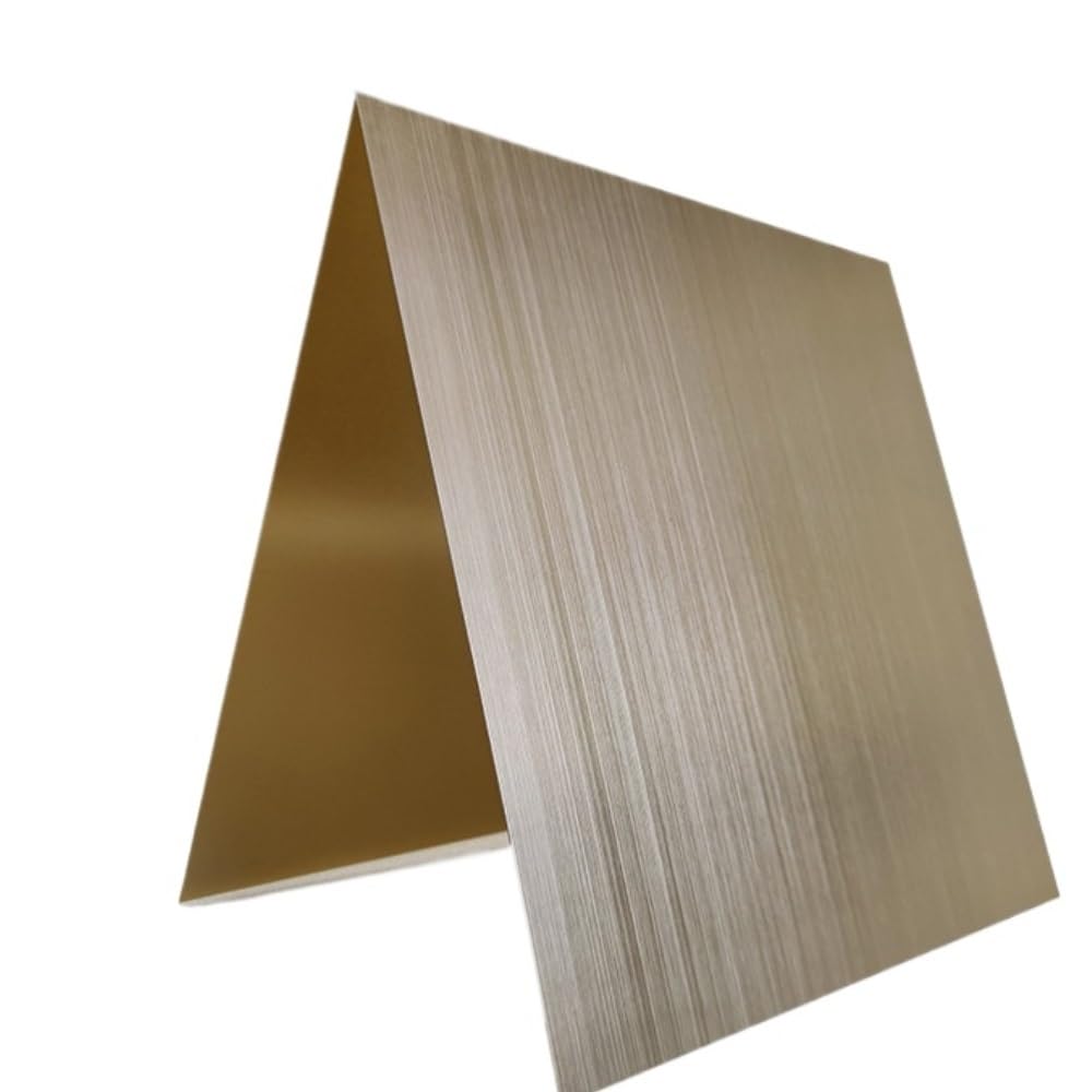 3 Stück goldene dünne dekorative Aluminiumbleche – eloxierte Aluminiumplatten(200x200x0.8mm)