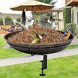 Curleis 12' Railing Bird Bath for Deck Mounted Metal Bowl...
