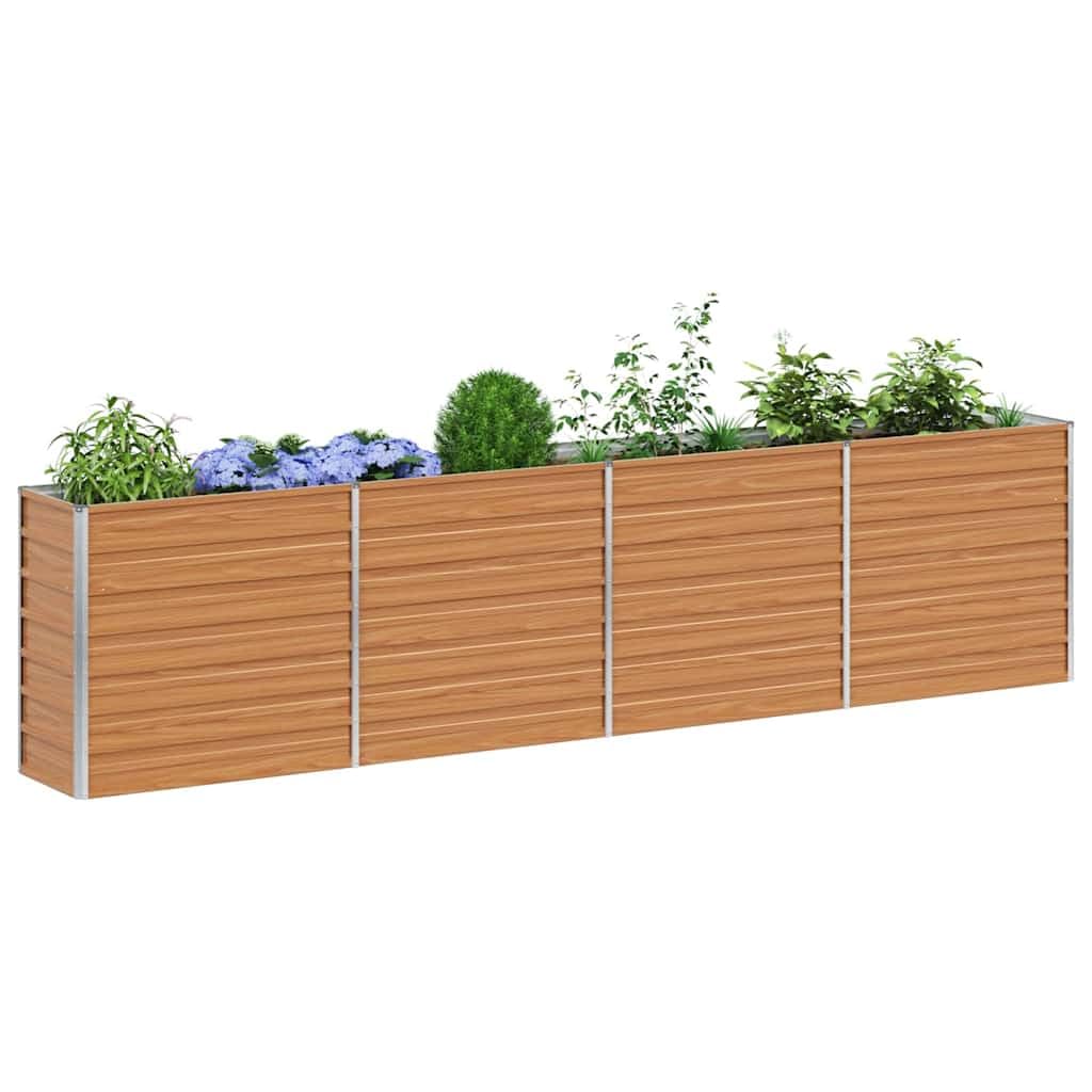 vidaXL Garden Raised Bed Light Brown 320 x 40 x 77 cm Galvanised Steel