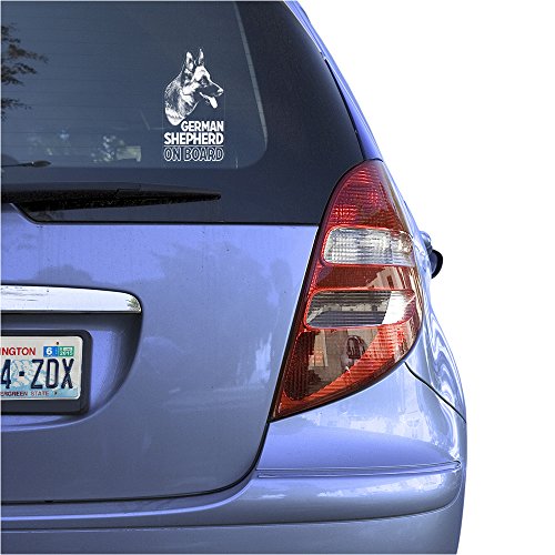 German Shepherd Clear Vinyl Decal Sticker for Window, Alsatian Dog Sign Art Print