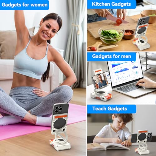 Image of ANCwear Bluetooth Speaker Phone Stand for Desk, Adjustable Holder | Bluetooth 5.4 audio stand with TF card slot for music and hands-free viewing in the kitchen, bedroom, office or travel