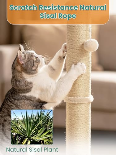 Rascador Torre para Gatos con Cuerda de Sisal Natural miniatura 4