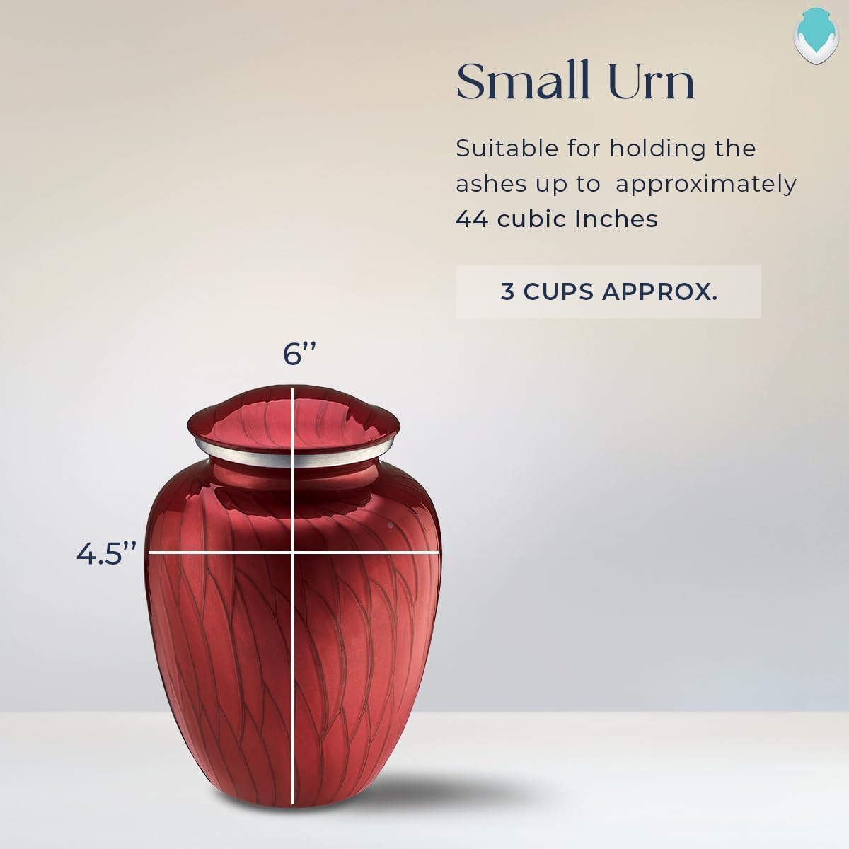 Geturns Embrace Small Personalized Rose Cremation Urns for Human Ashes I Pearl Candy Red Funeral Urn for Women and Men I 44 lbs