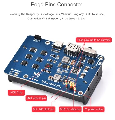 UPS HAT (D) Raspberry Pi sauvegarde coupure électricité alimentation 5V Pogo Pins