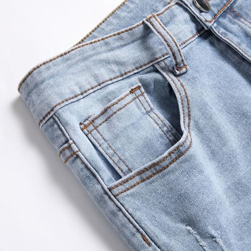 Men's Ripped Slim Fit Leg Jeans Distressed Comfort Flex Waist Denim Pants Destroyed with Holes Jean for Men4