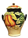 Winter Fruit Cookie Jar Ceramic Black