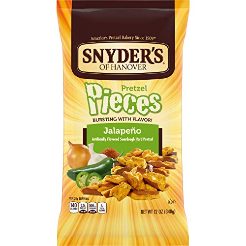 Snyder's of Hanover, Pretzel Pieces, Jalapeno, 12oz Bag (Pack of 3)