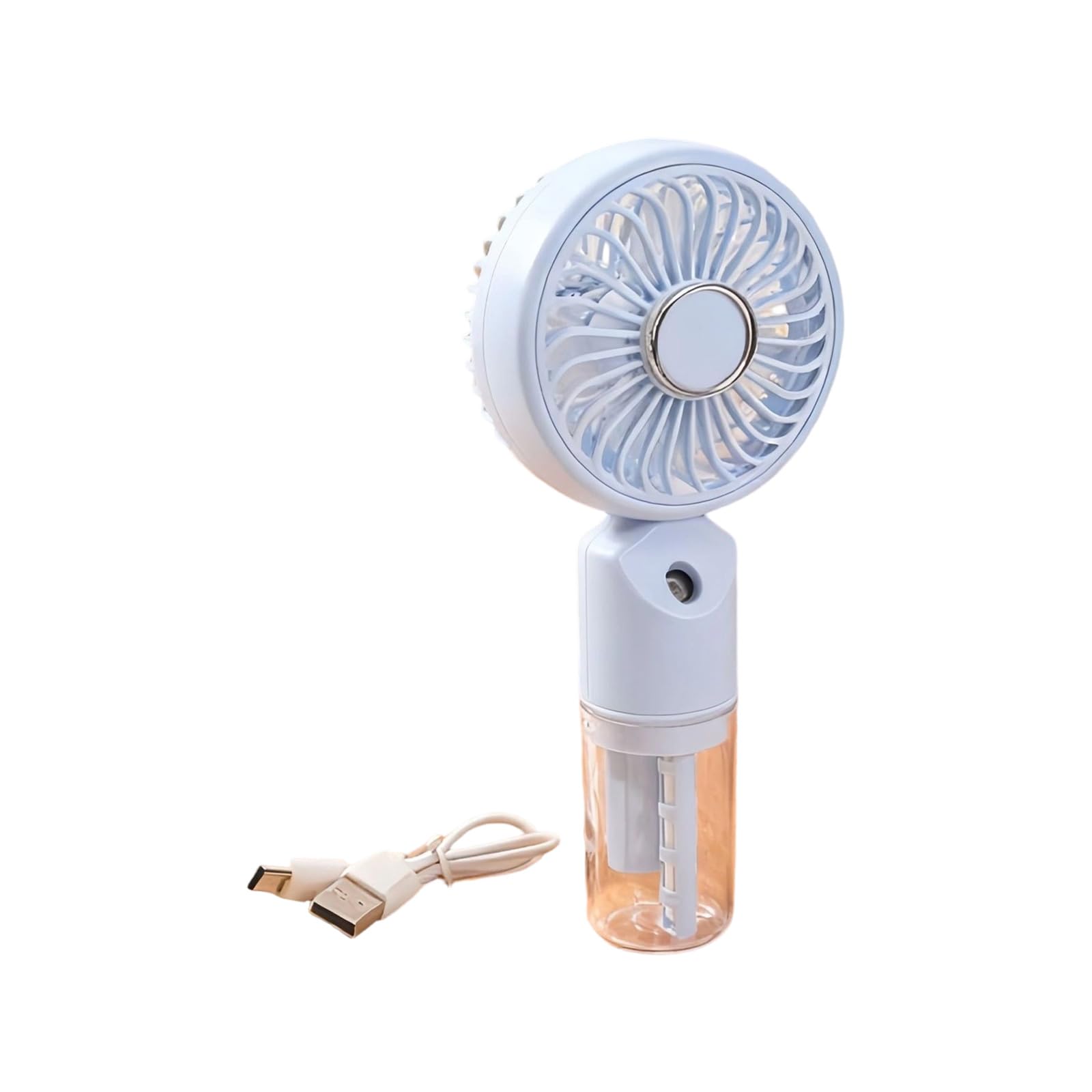 Jazuaiao Portable Handheld Cooling Fan USB Rechargeable High Speed Handheld Mist Fan for Outdoor, Offices, Makeup Easy to Use Outdoor Portable Quiet